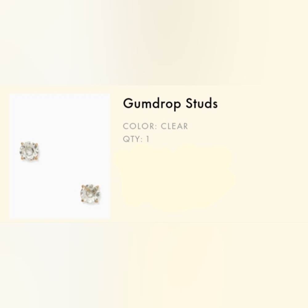 New Kate Spade Gumdrop Sparkly Stud Earrings Golden Clear - Picture 8 of 10